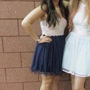 Strapless Deb Homecoming Dress